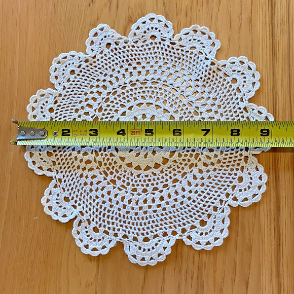 Vintage Hand Crocheted Doilies Doily Pastel Pink Blue White Delicate Lot of 7 - Picture 13 of 15